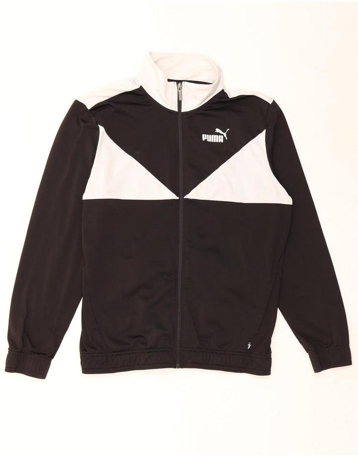 Giacca da tuta da uomo Puma Large nera in poliestere color block