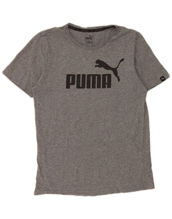 T-shirt grafica da uomo Puma Top XS in cotone grigio
