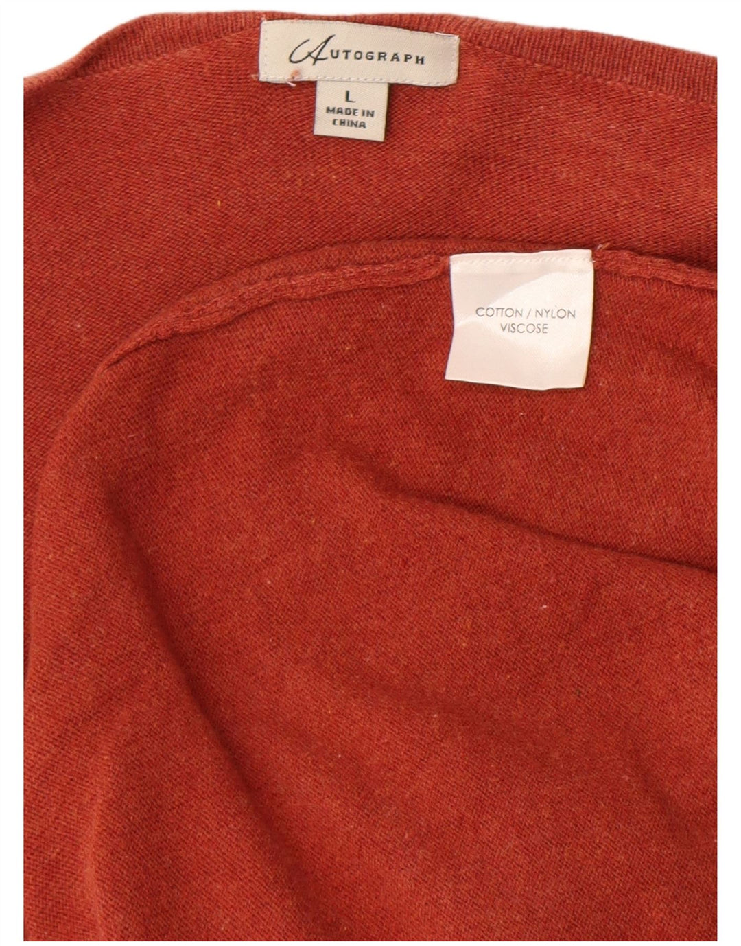 Maglione poncho autografo da donna Marks & Spencer UK 16 grande cotone marrone