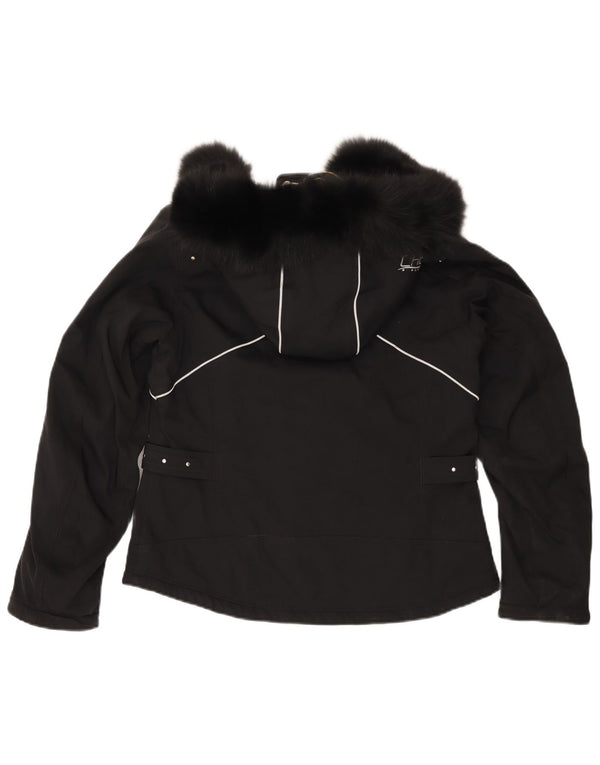 Giacca a vento con cappuccio da donna WEST SCOUT UK 14 grande nylon nero