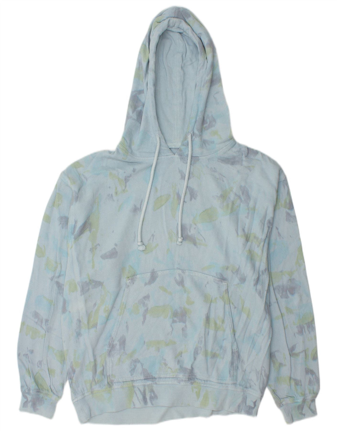 ZARA Womens Oversized Abstract Pattern Hoodie Jumper UK 10 Small Blue