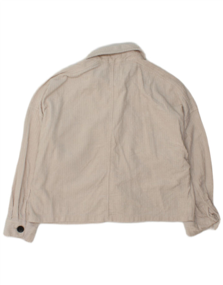 Giacca da donna in velluto a coste Zara UK 14 cotone bianco medio