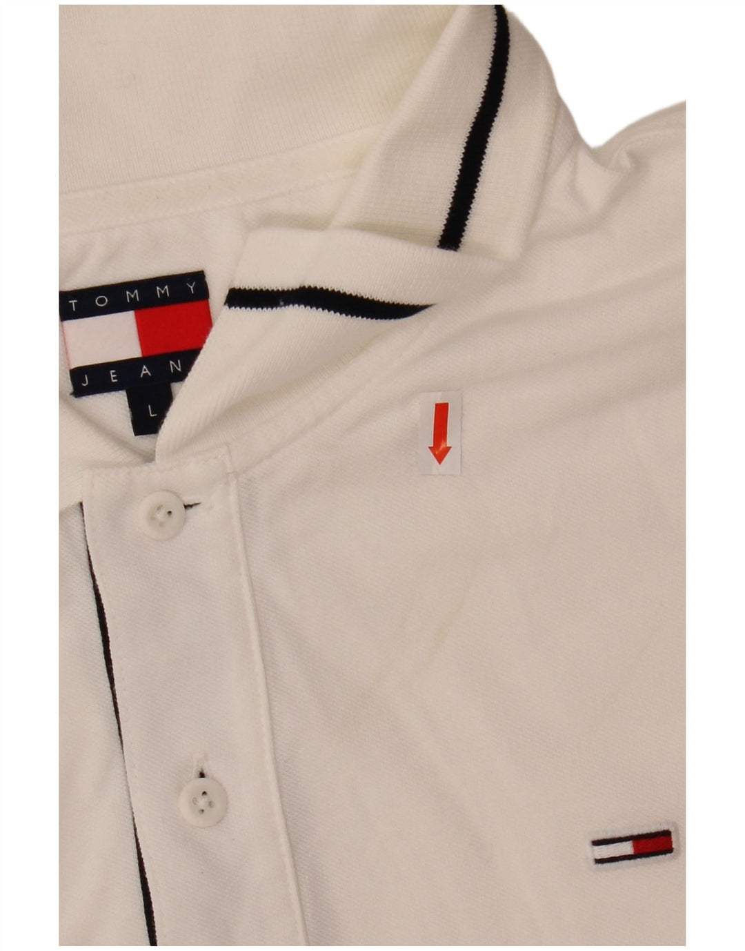 Polo da uomo Tommy Hilfiger grande in cotone bianco