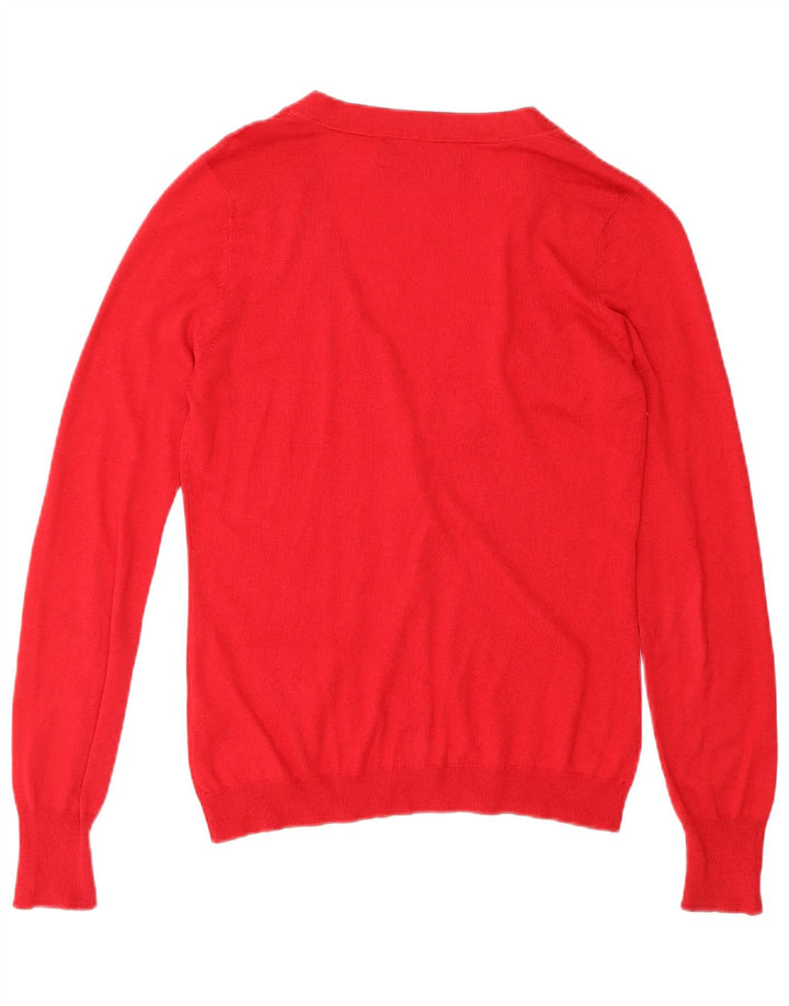 Maglione cardigan da donna Zara UK 10 piccolo rosso seta