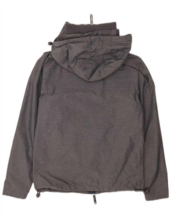Giacca antipioggia da uomo con cappuccio Superdry UK 36 Small Nylon grigio