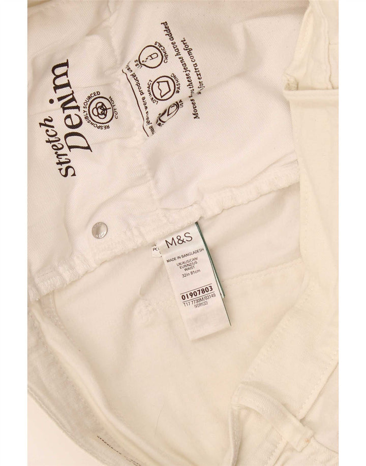 Pantaloncini di jeans da uomo Marks & Spencer W32 cotone bianco medio