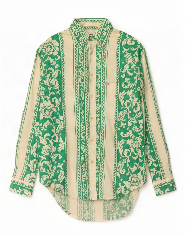 Camicia Uomo Gas Piccola Verde Floreale In Cotone