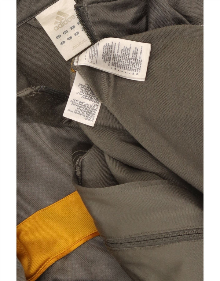 Giacca da ginnastica da uomo Adidas piccola in poliestere color block grigio