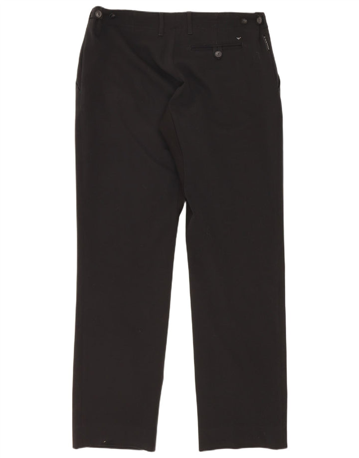 Pantaloni da abito dritti da donna Armani W30 L29 poliestere nero