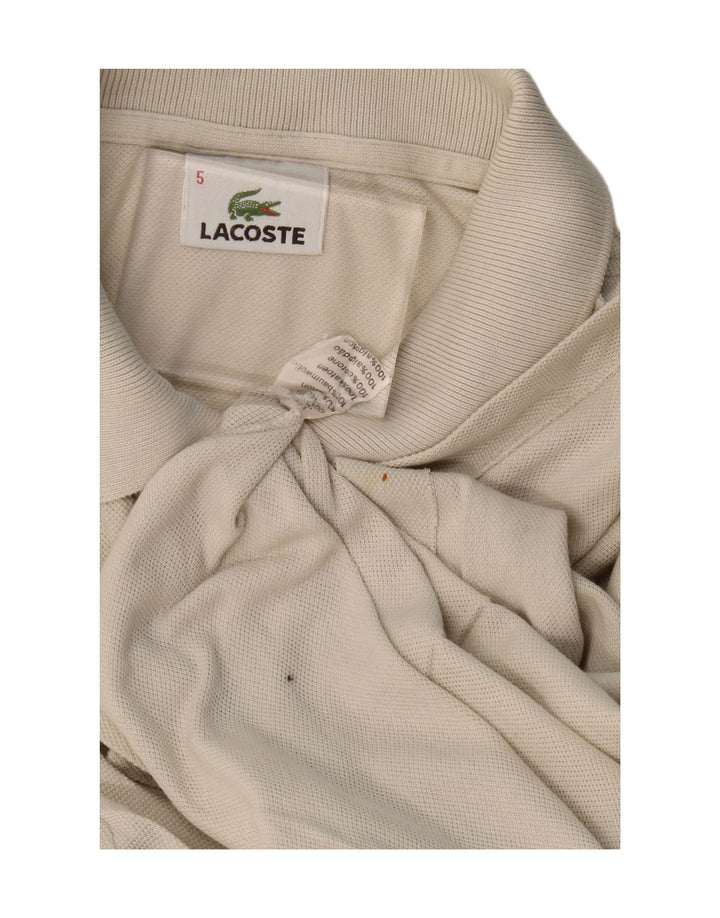 LACOSTE Mens Polo Shirt Size 5 Large Grey Cotton