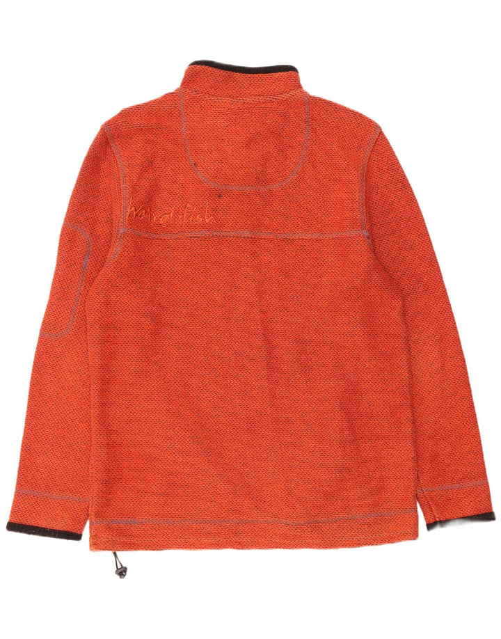 Felpa da uomo con grafica 1/4 zip Weird Fish, grande cotone arancione