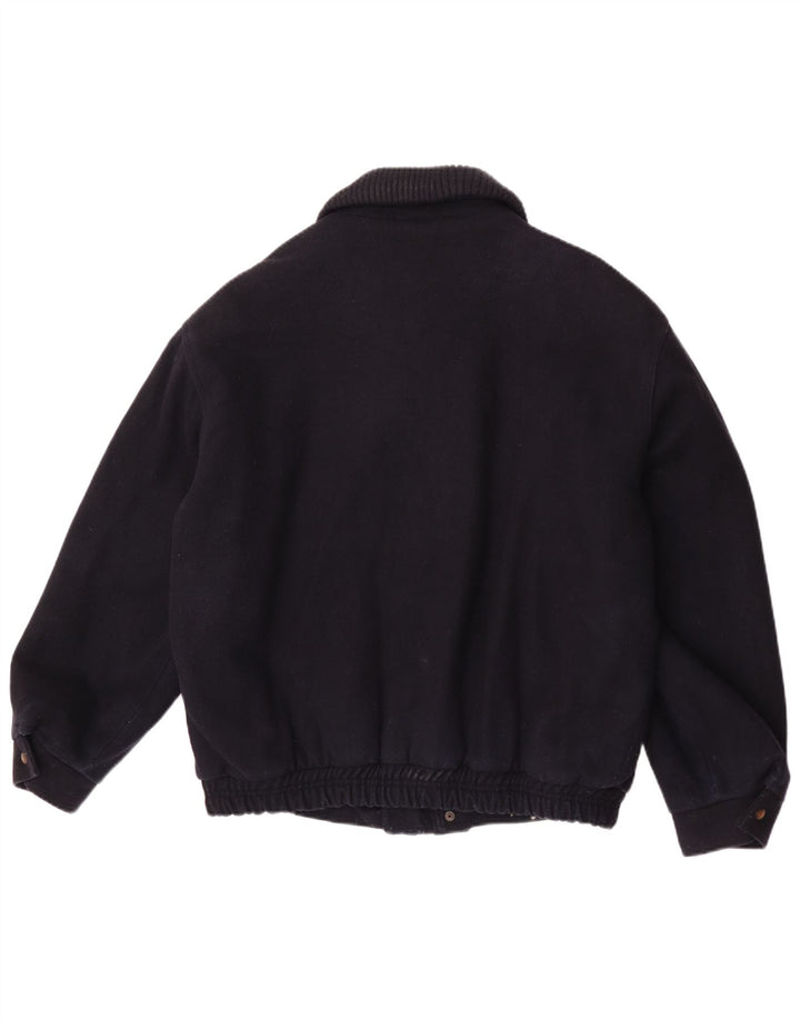 Giubbotto bomber vintage da uomo UK 42 XL in lana blu navy