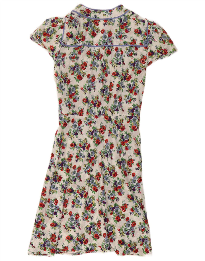 Abito a trapezio da donna Oasis UK 12 medio bianco floreale