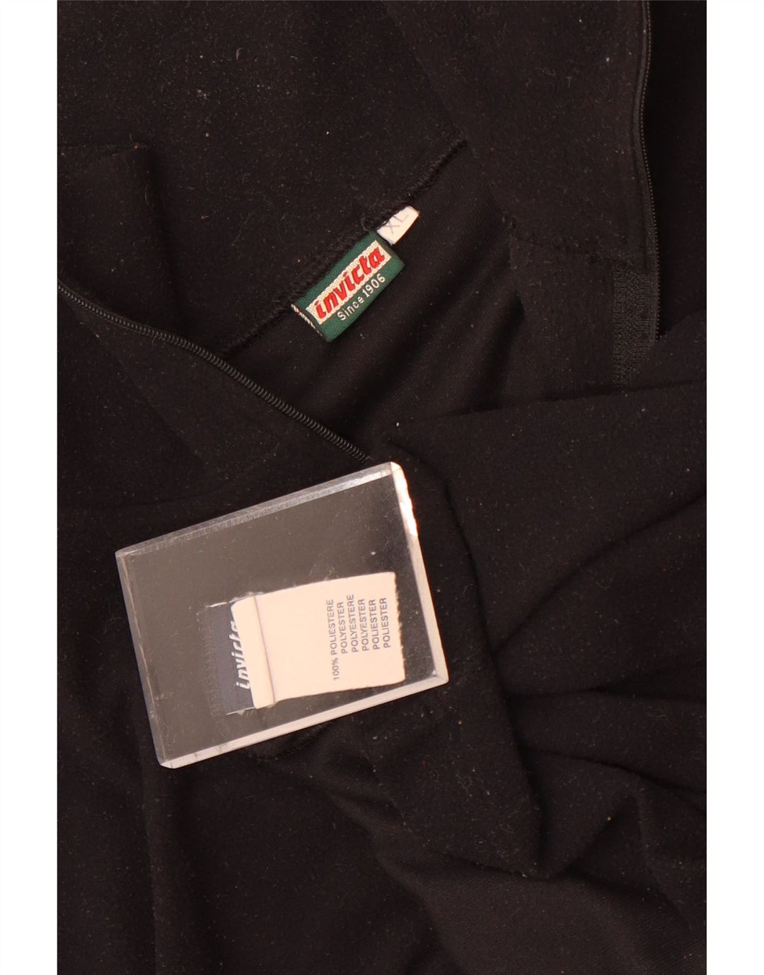Maglione in pile da uomo con zip e collo Invicta XL poliestere nero