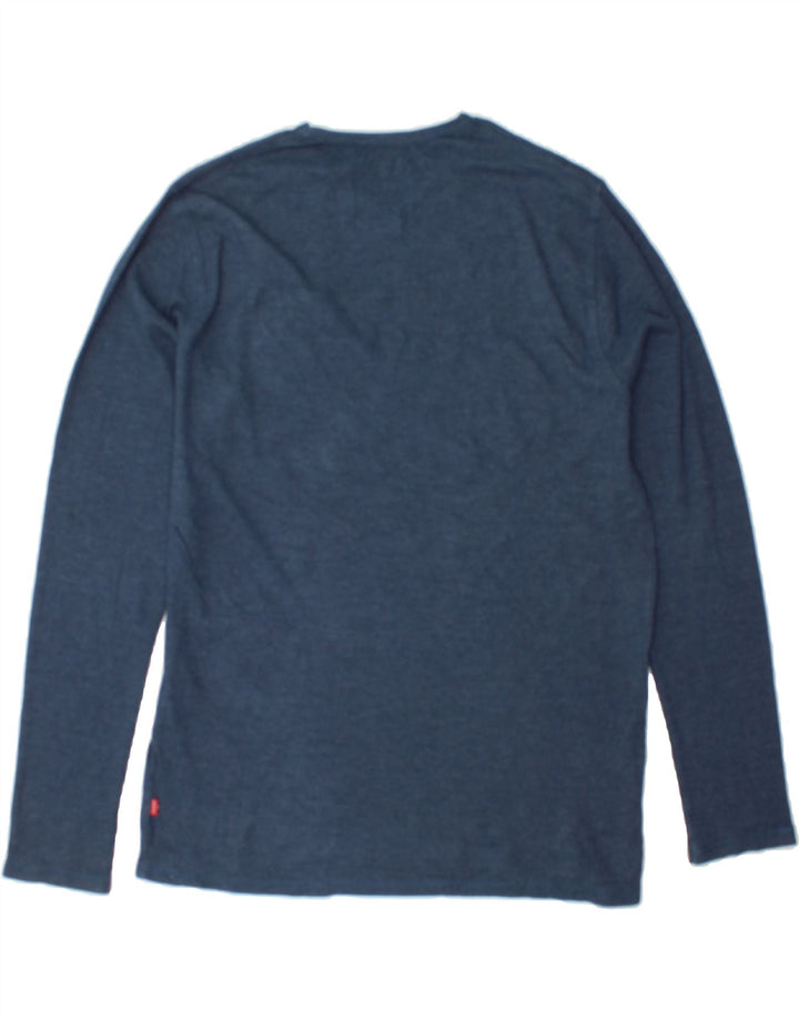LEVI'S Mens Graphic Top Long Sleeve XL Navy Blue Cotton Vintage Levi's and Second-Hand Levi's from Messina Hembry 