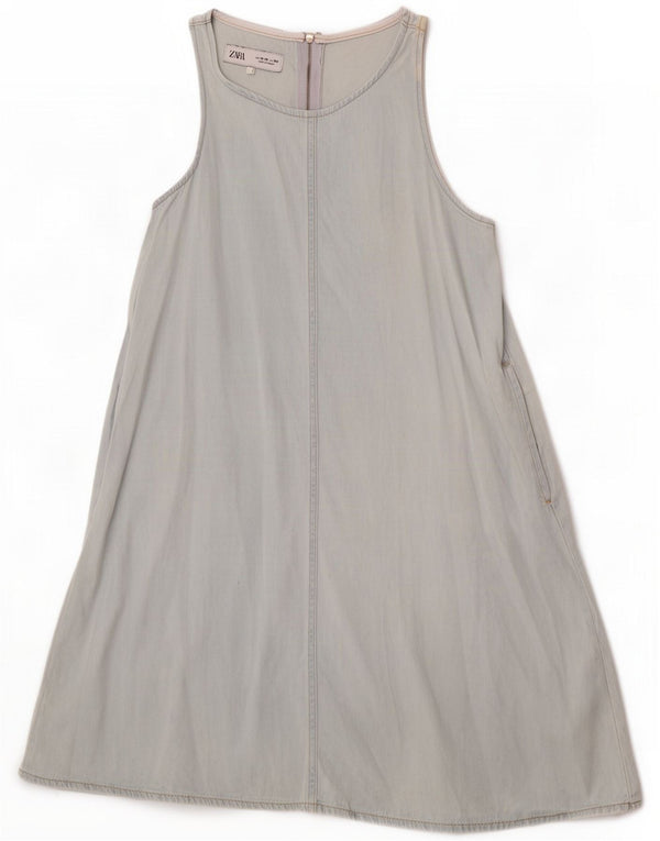 Zara Girls Sleeveless Denim Dress 13-14 Years Blue Cotton