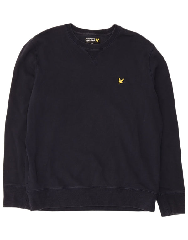 Lyle & Scott Felpa da uomo Maglione XL Blu navy in cotone