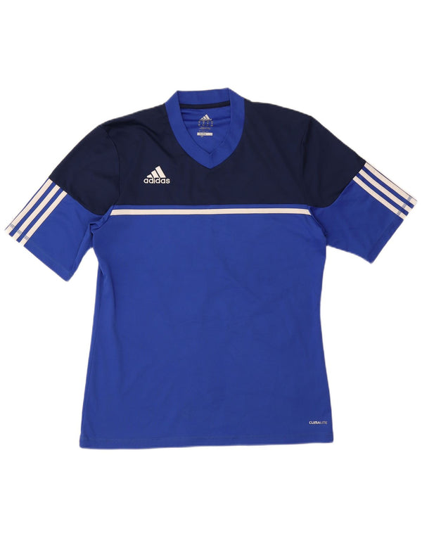 T-shirt grafica Adidas da uomo Marco Top in poliestere color block blu medio
