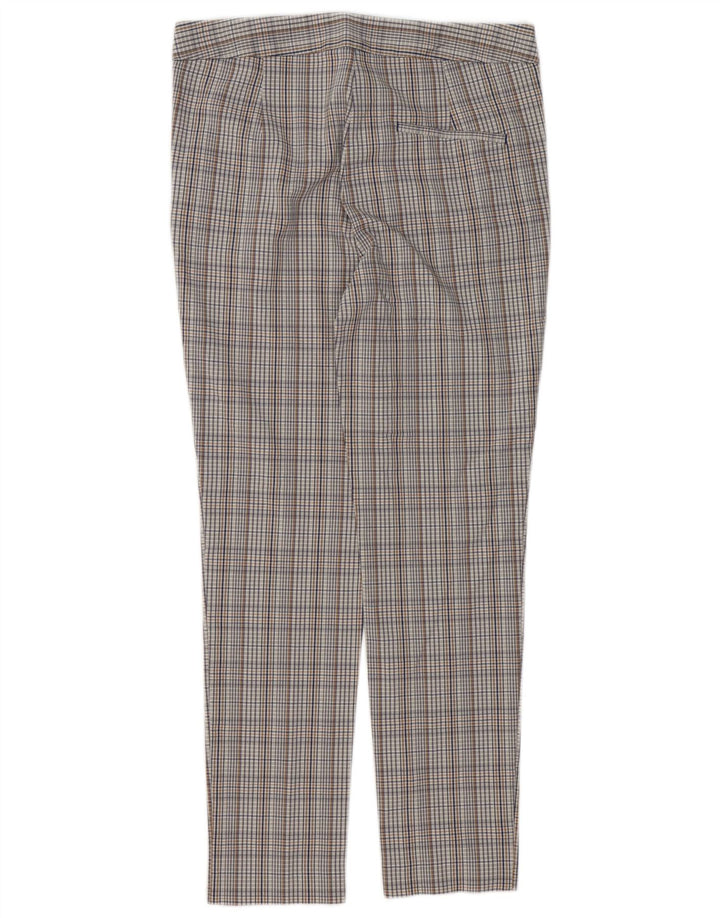 Pantaloni chino slim da donna Zara medi W30 L27 viscosa a quadri grigi