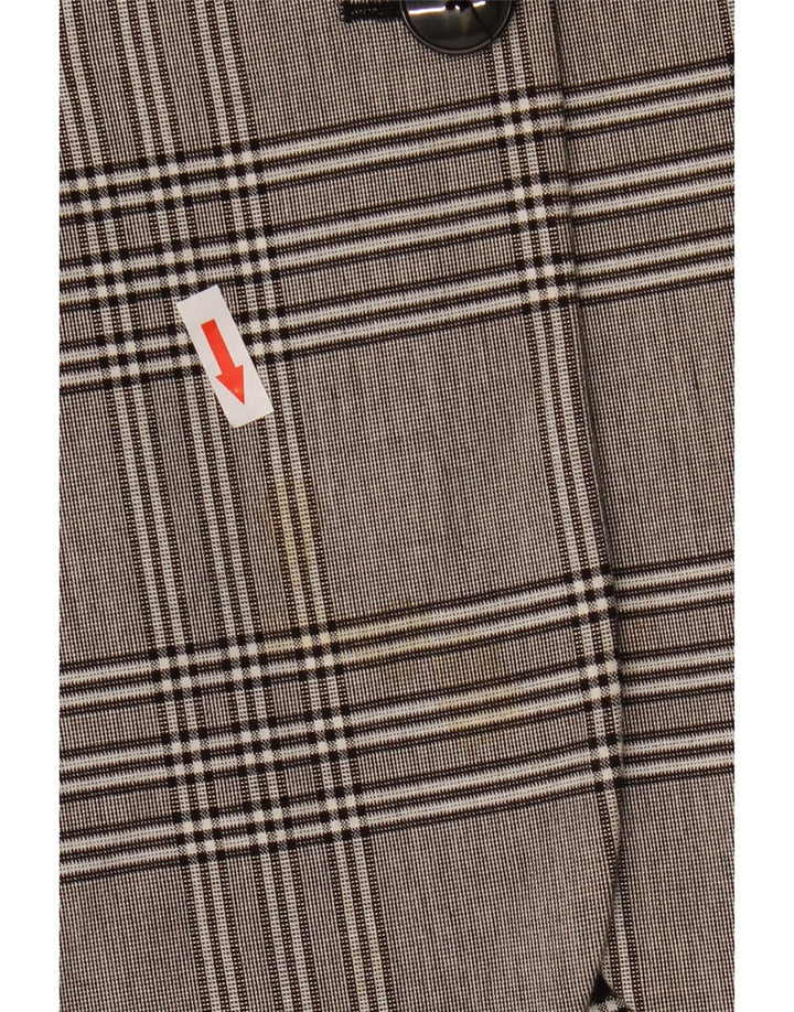 Giacca blazer oversize a 2 bottoni da donna Zara UK 6 XS viscosa a quadri grigia