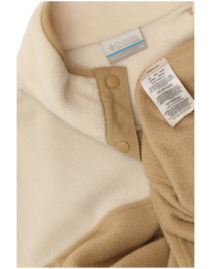 Maglione corto in pile da donna COLUMBIA UK 14 blocco colore bianco medio