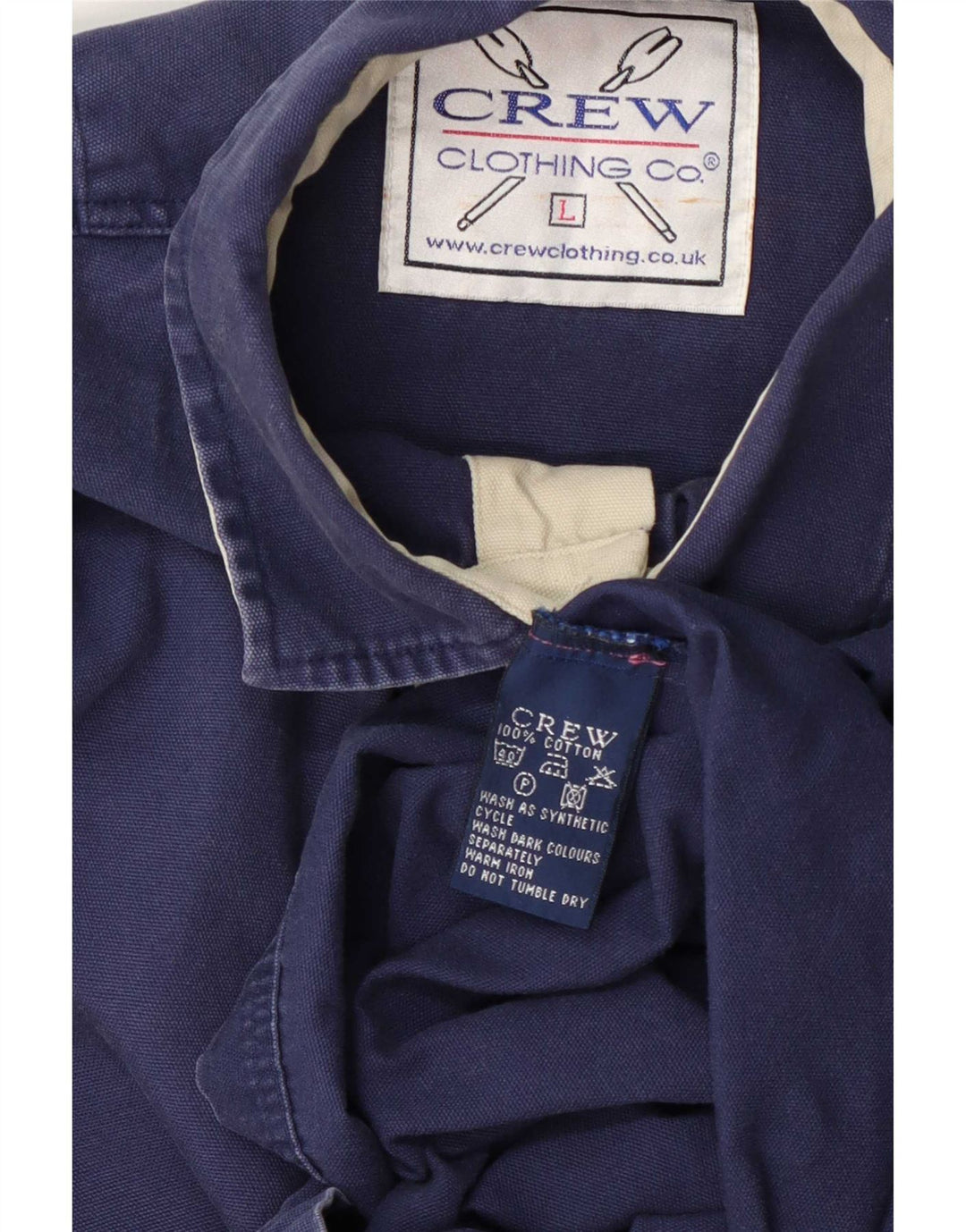 Crew Clothing Camicia pullover da uomo grande in cotone blu navy