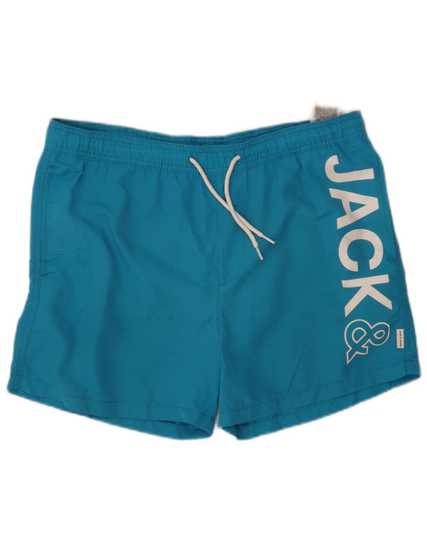 JACK & JONES Pantaloncini da bagno con grafica da uomo Poliestere blu medio