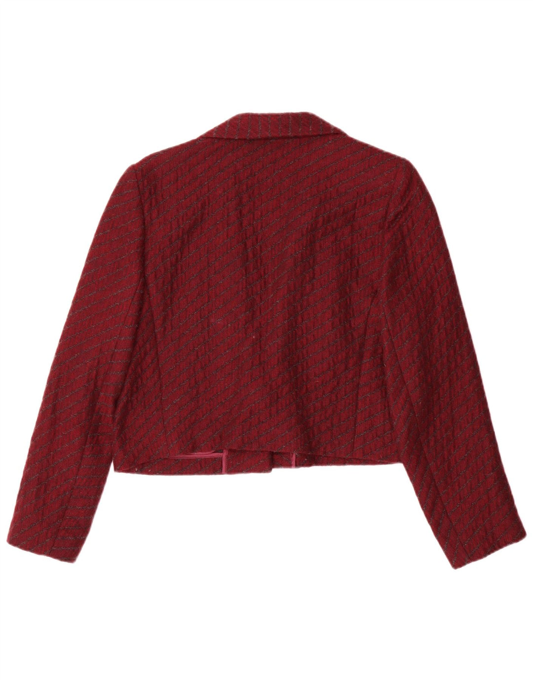 Giacca blazer vintage da donna a 1 bottone corto IT 44 a righe bordeaux medie