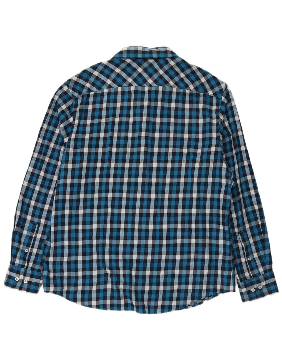 PENGUIN Mens Classic Fit Flannel Shirt XL Blue Check Cotton