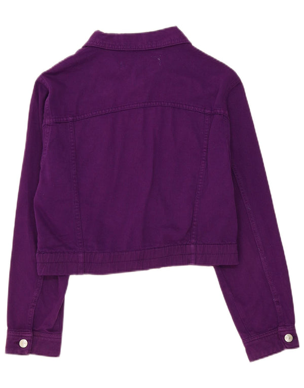 Giacca di jeans corta Zara da donna UK 10 piccola viola