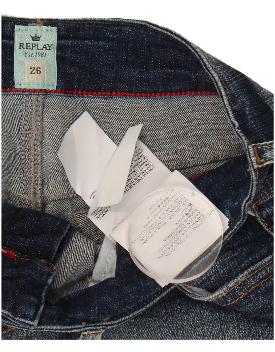 REPLAY Pantaloncini di jeans da donna W26 piccoli in cotone blu