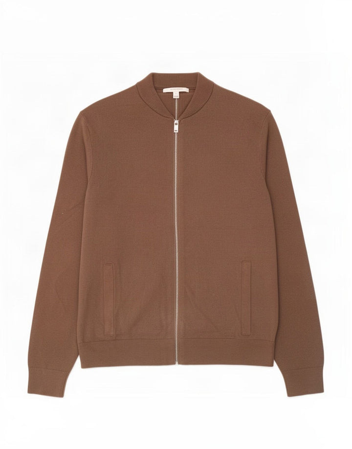 Maglione cardigan da uomo Marks & Spencer grande cotone marrone
