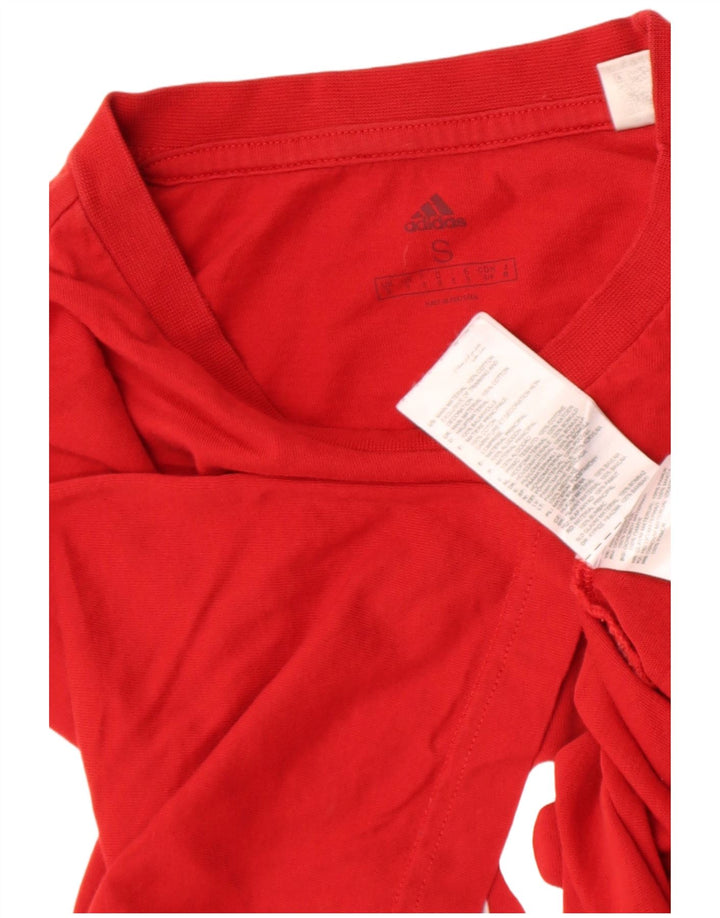 T-shirt grafica da uomo Adidas Top piccola in cotone rosso