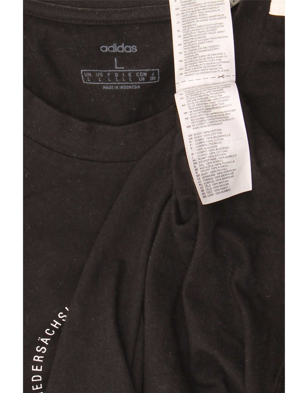 T-shirt grafica da uomo Adidas Top grande in cotone nero