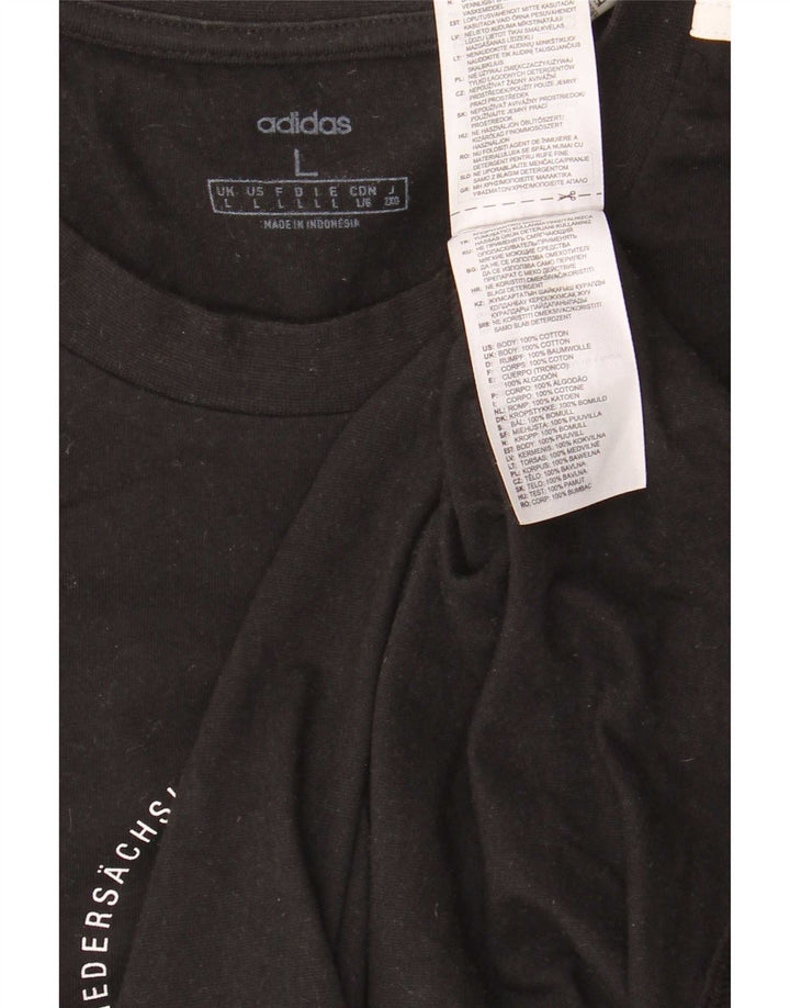 T-shirt grafica da uomo Adidas Top grande in cotone nero