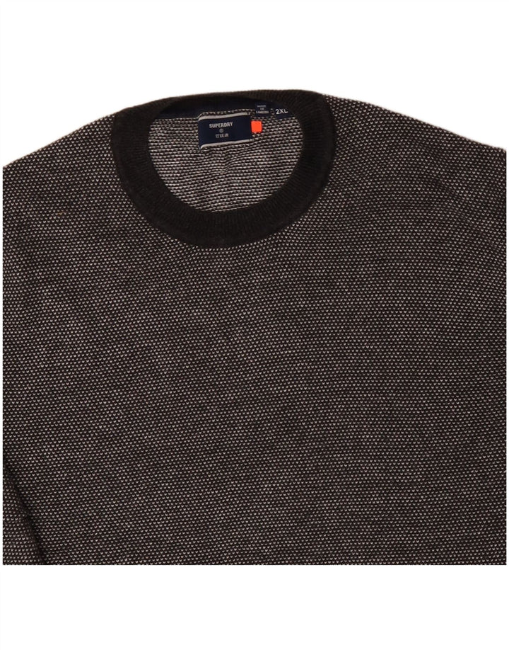 Maglione maglione girocollo da uomo SUPERDRY 2XL cotone grigio