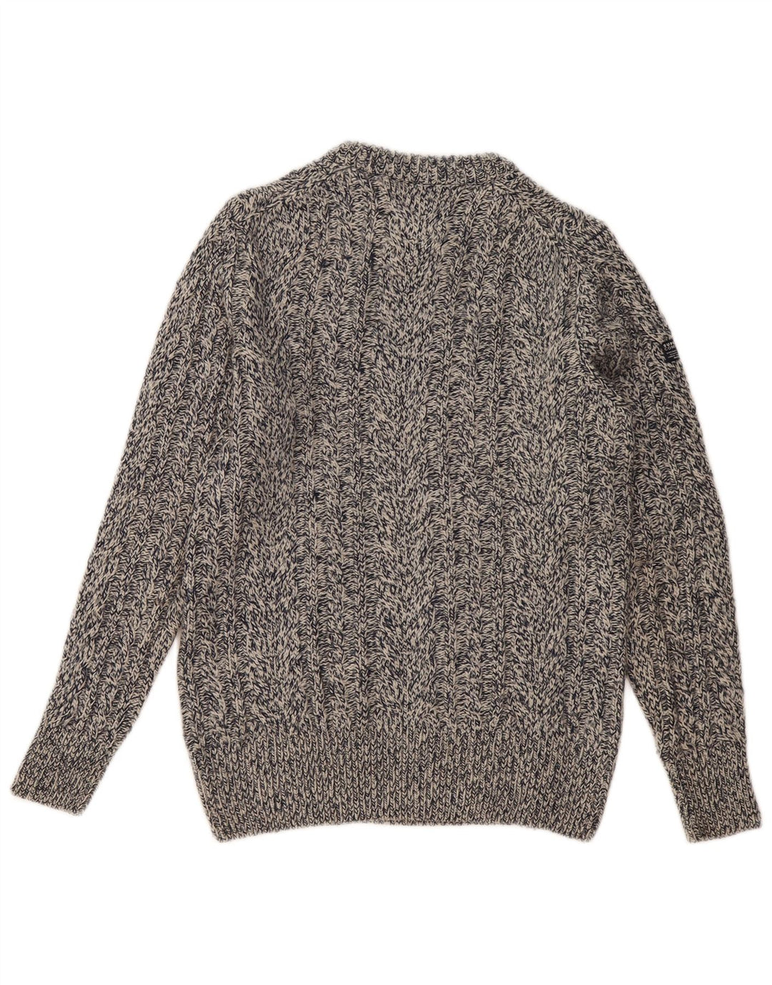 Maglione da uomo girocollo Superdry in lana screziata blu navy medio