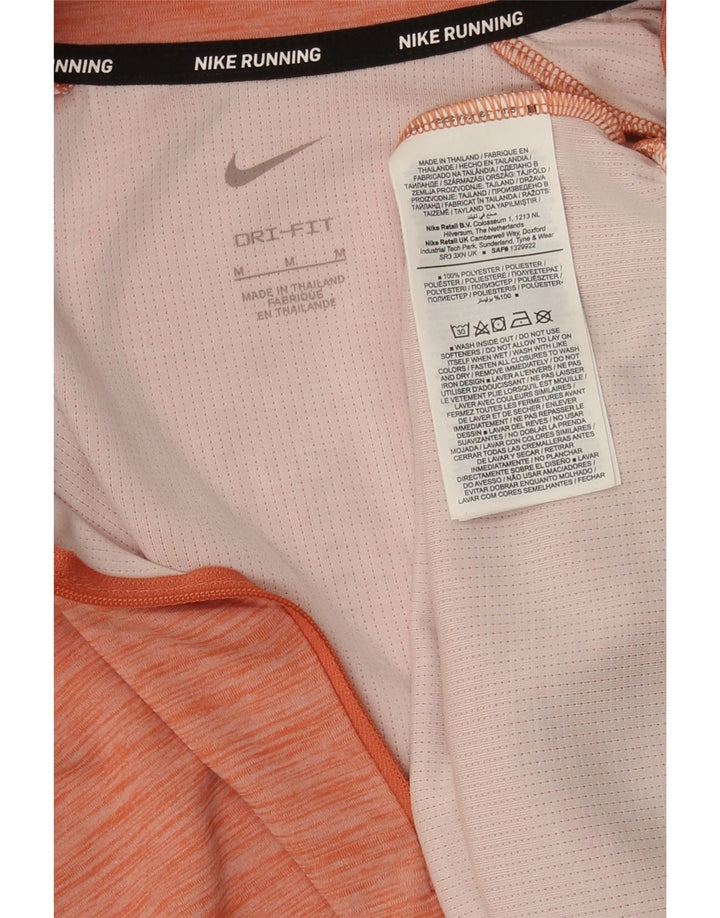 Top della tuta pullover con zip e collo Nike Dri Fit da donna UK 14 arancione medio