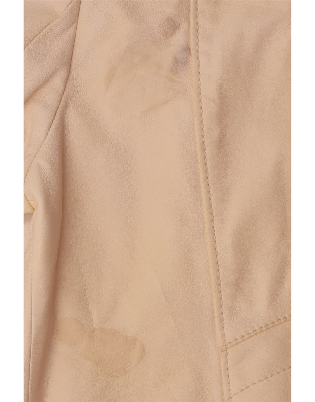 Giacca da motociclista in pelle da donna Iceberg UK 14 Pelle media bianco sporco