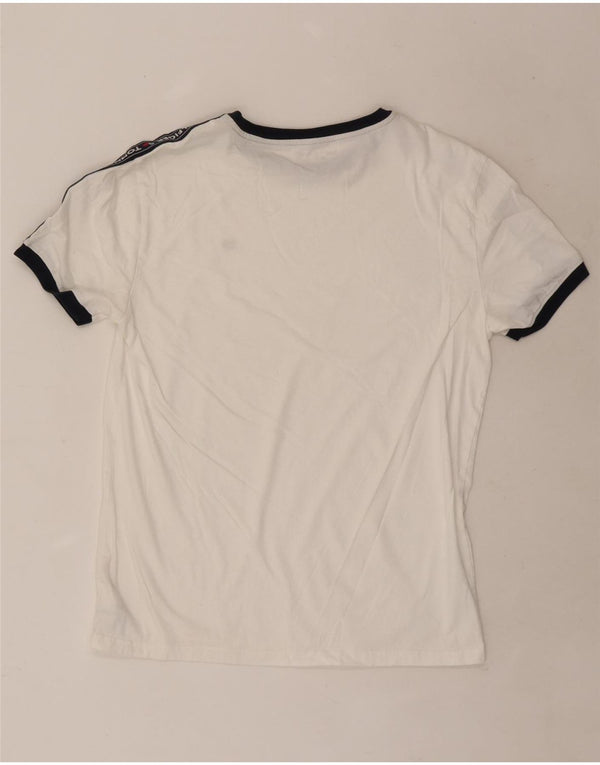 T-shirt grafica da uomo Tommy Hilfiger Top in cotone color block bianco medio