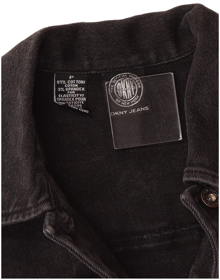 Dkny Donna Petite Denim Giacca di jeans UK 6 XS Nero Cotone Classico