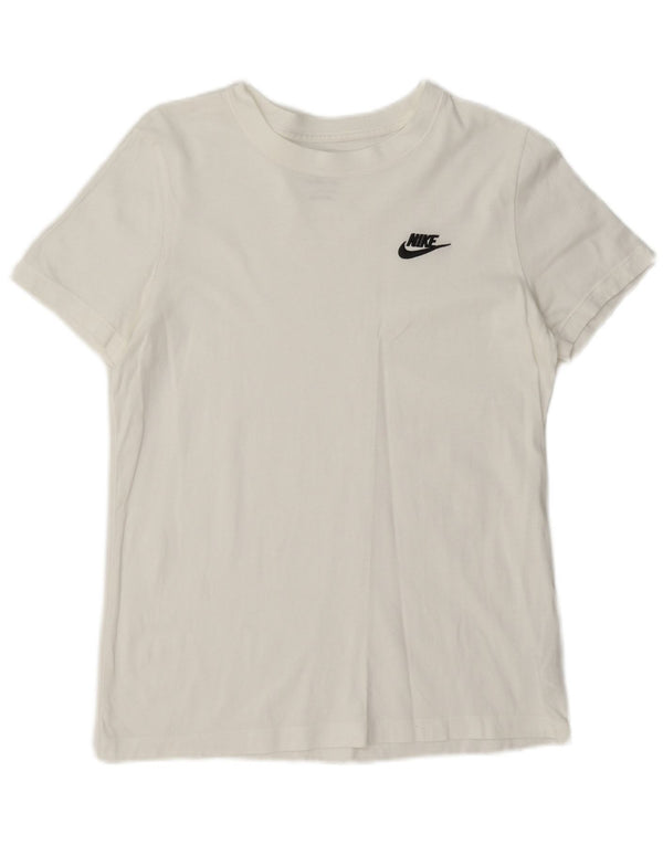 Nike Womens T-Shirt Top UK 10 Small White Cotton