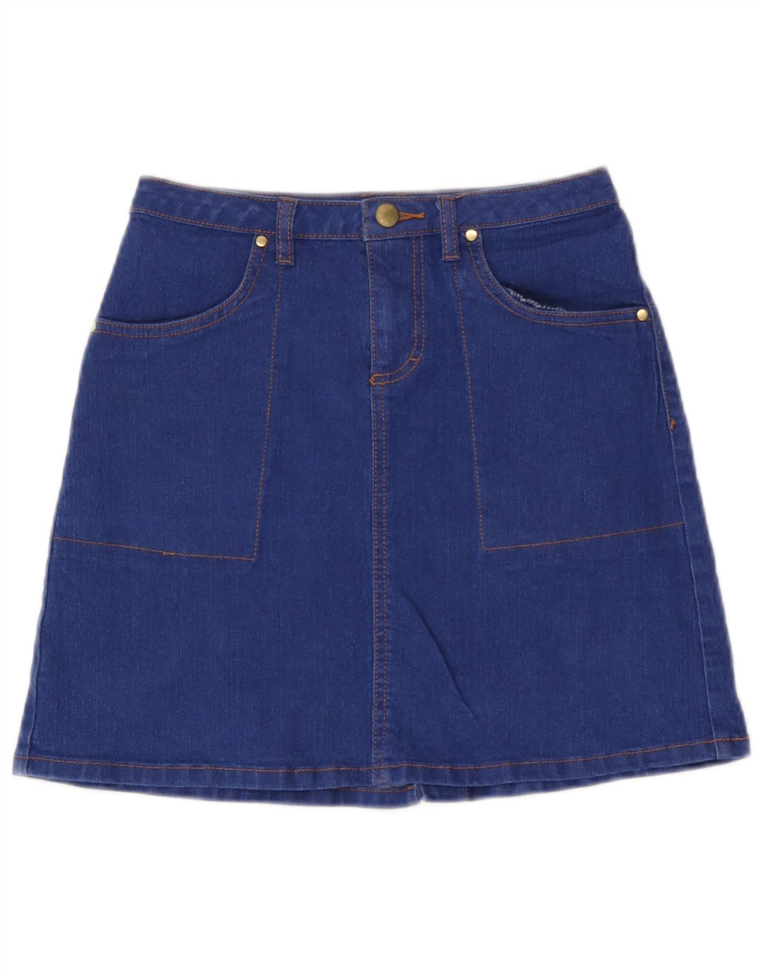 Topshop Minigonna in denim da donna UK 8 piccola W26 poliestere blu