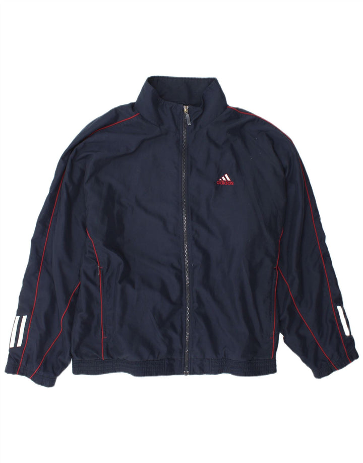 Giacca da tuta da uomo Adidas UK 42/44 Large Blu Navy Poliestere