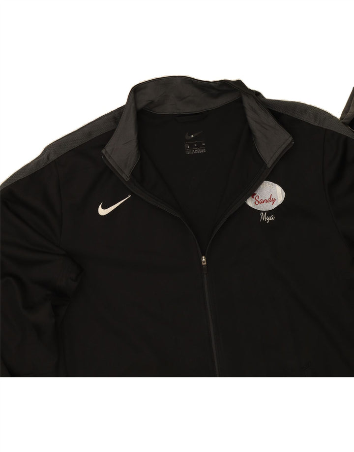NIKE Womens Graphic Tracksuit Top Jacket UK 18 XL Black Colourblock Vintage Nike and Second-Hand Nike from Messina Hembry 