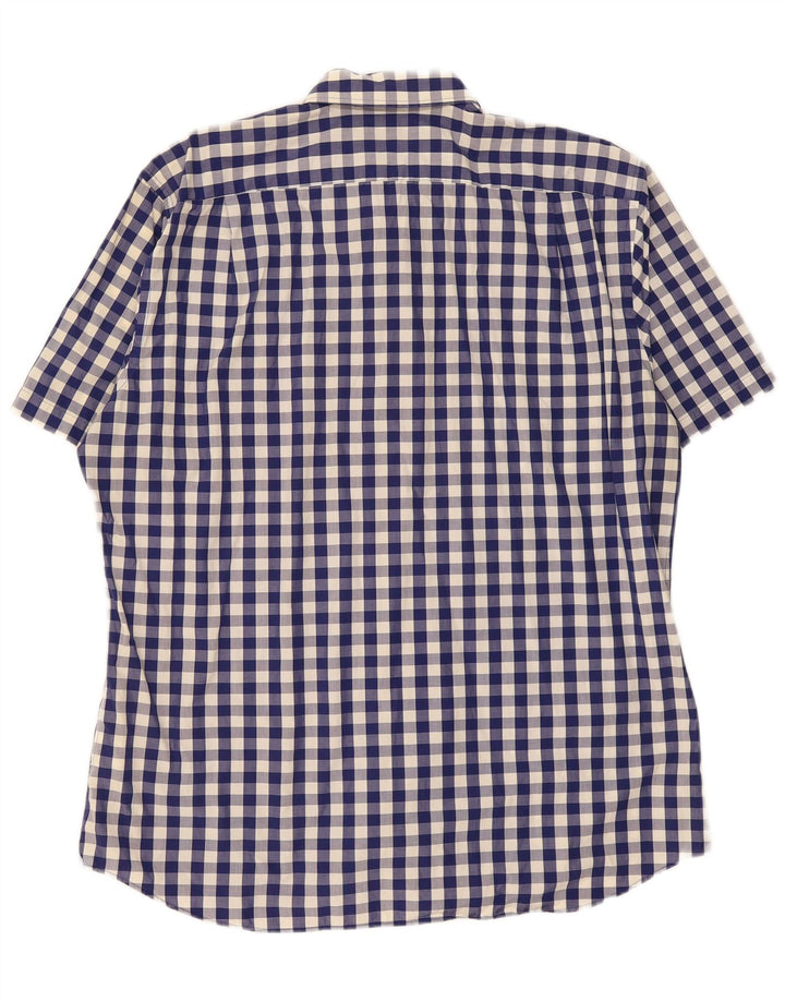 Camicia aderente da uomo Tommy Hilfiger taglia 45 18 2XL a quadretti blu navy