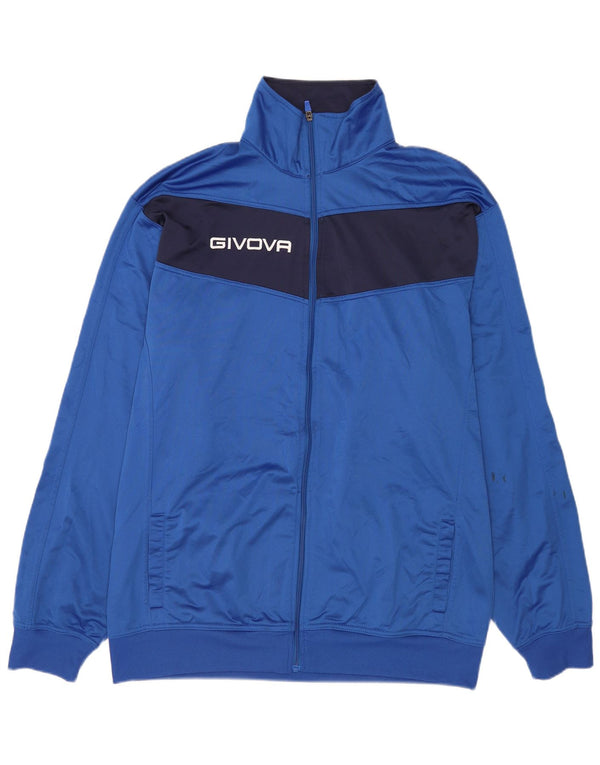 Giacca da ginnastica grafica da uomo Givova 5XL blu poliestere color block