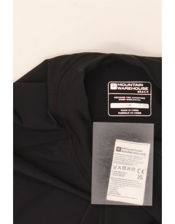 MOUNTAIN WAREHOUSE T-shirt da uomo Top media nera in poliammide