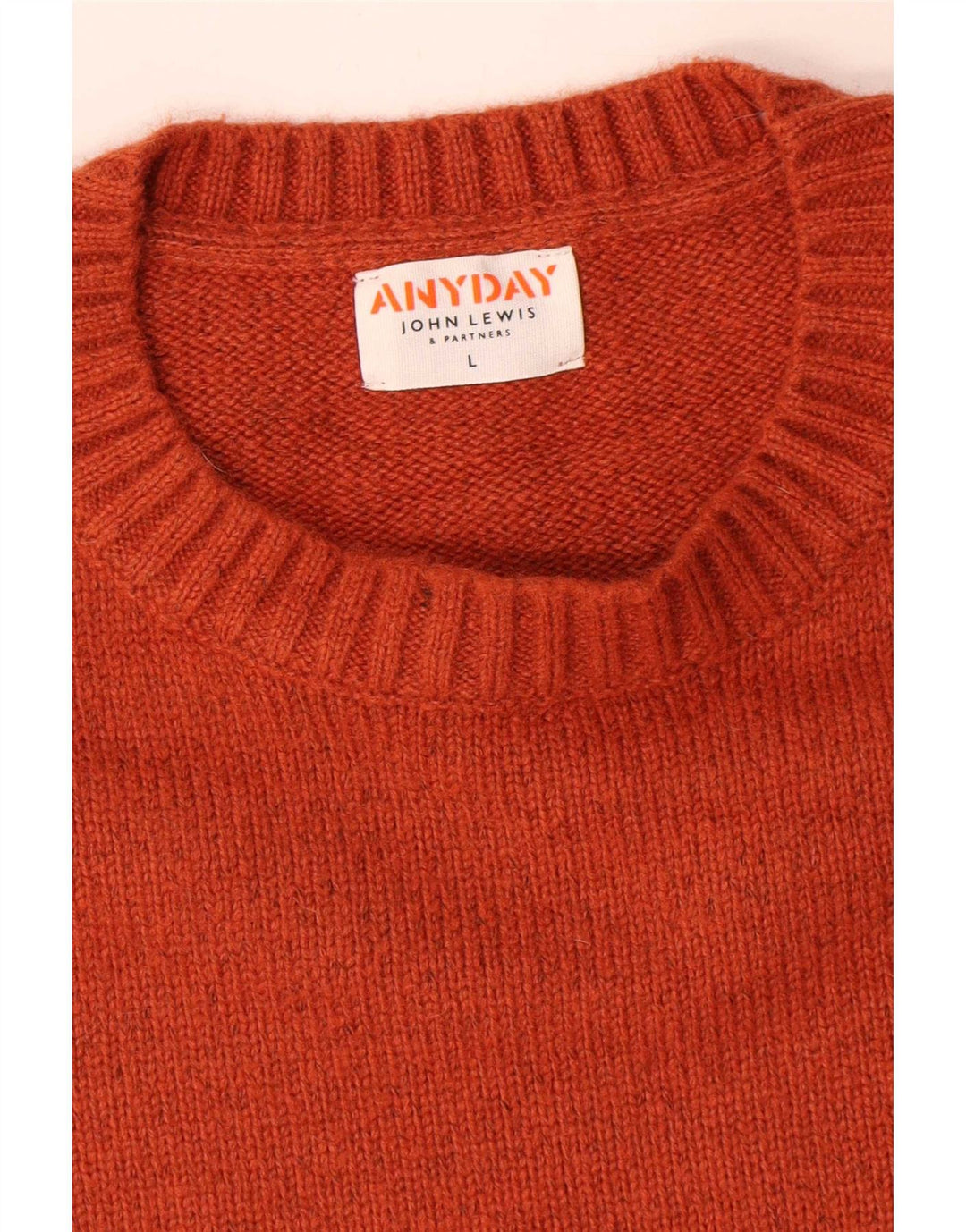 Maglione maglione girocollo da uomo John Lewis grande cotone arancione