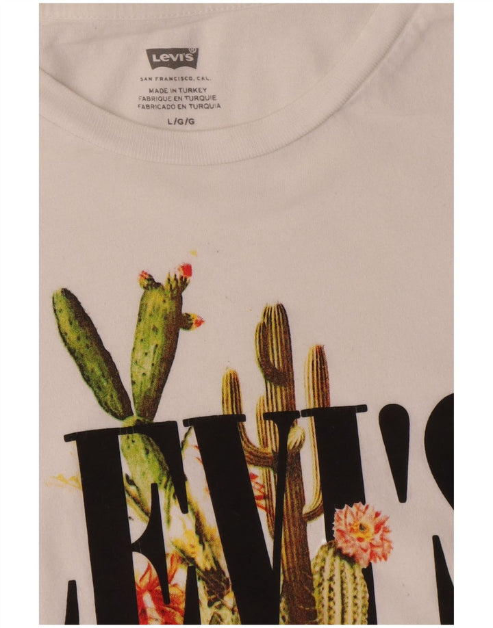 T-shirt grafica da uomo Levi's Top grande in cotone bianco